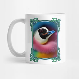 Funky rainbow penguin bird lover bright graphic Mug